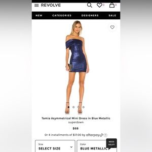 Blue revolve mini dress